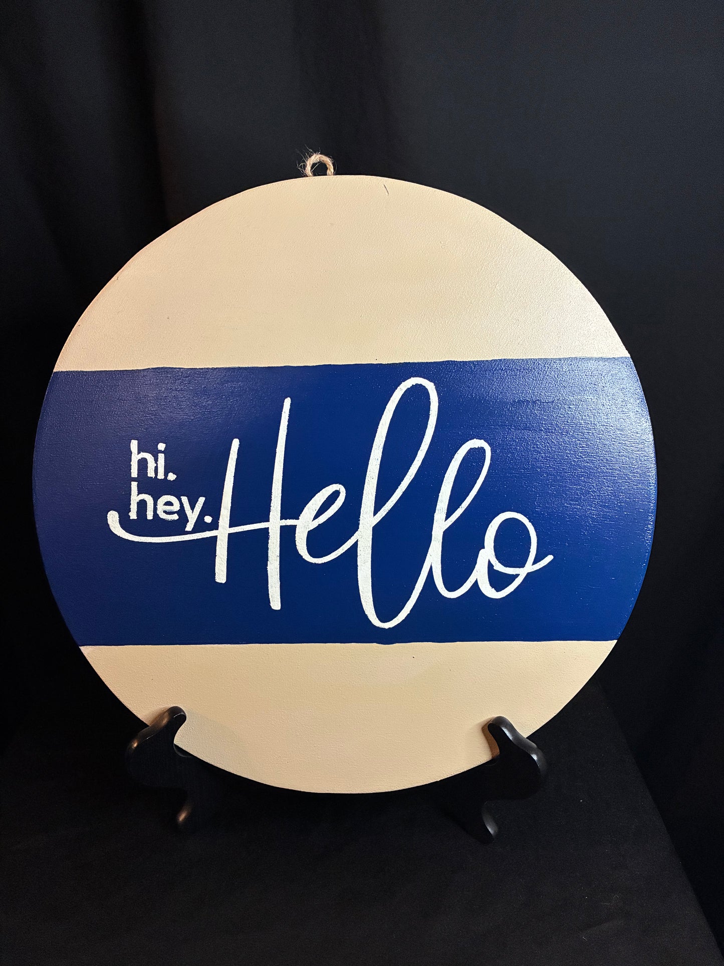 🌿 The Triple Greeting Round Wood Sign