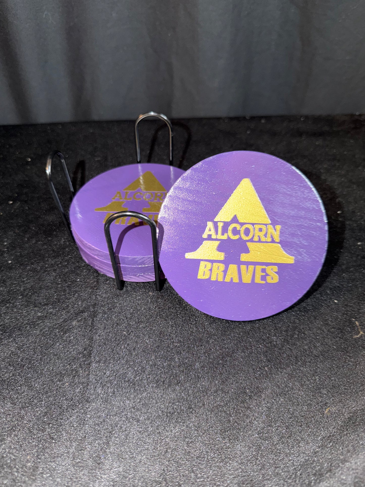 💜✨ The Alcorn Braves Spirit Coaster Set (Set of 4)