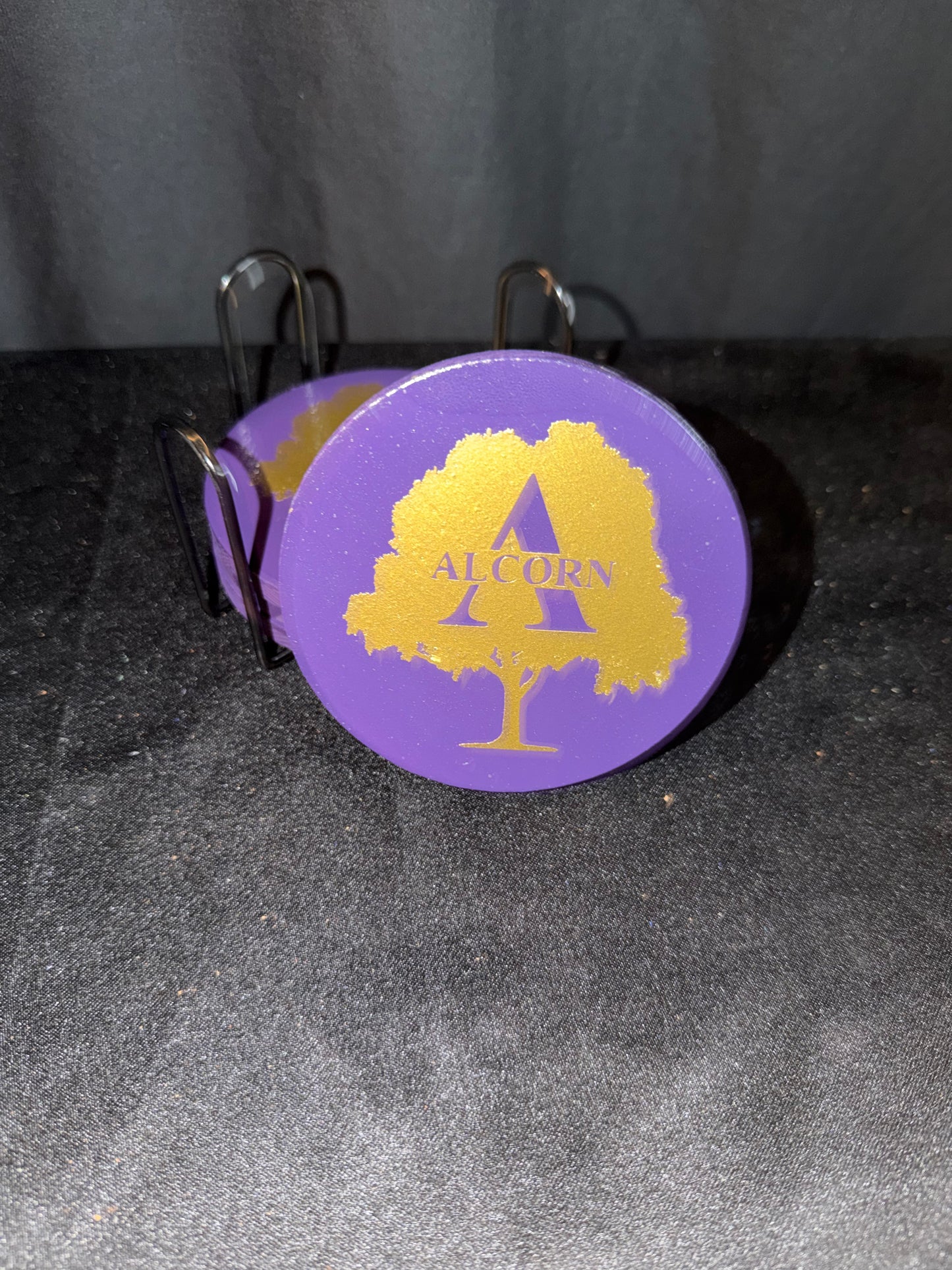 💜🌳✨ The Alcorn “Made Beneath the Shade” Coaster Set (Set of 4)