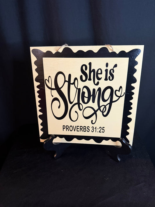🖤🌿 The Proverbs 31 Strength Sign