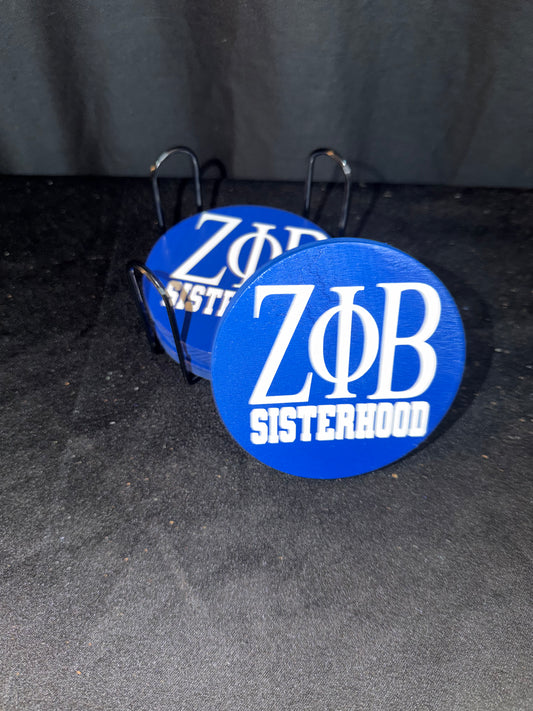 💙🕊️ The Zeta ZOB Sisterhood Coaster Set (Set of 4)