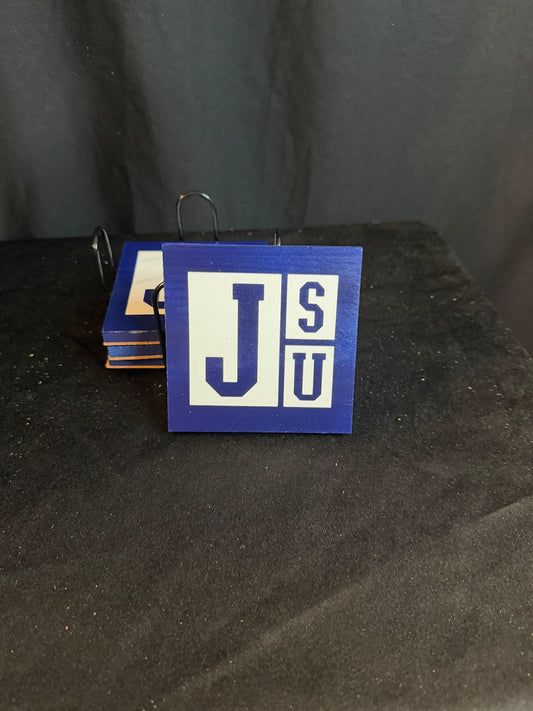 💙🐅 The JSU Logo Coaster Set — Square Edition (Set of 4)