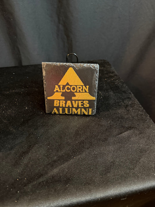 🖤💛 The Alcorn Braves Alumni Granite Coaster Set (Set of 4)