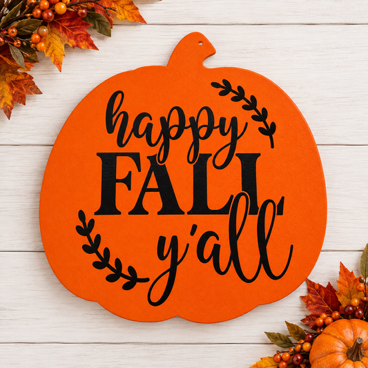 Happy Fall Y’all – Handmade Pumpkin Door Hanger