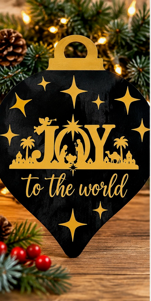 Joy to the World Nativity Ornament Door Hanger