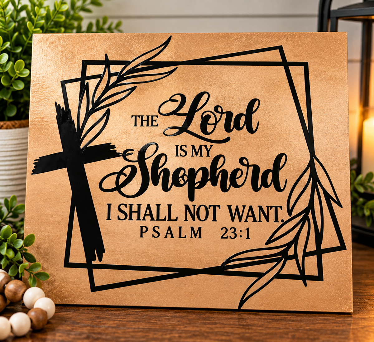 The Lord Is My Shepherd – Handmade Psalm 23:1 Faith Sign