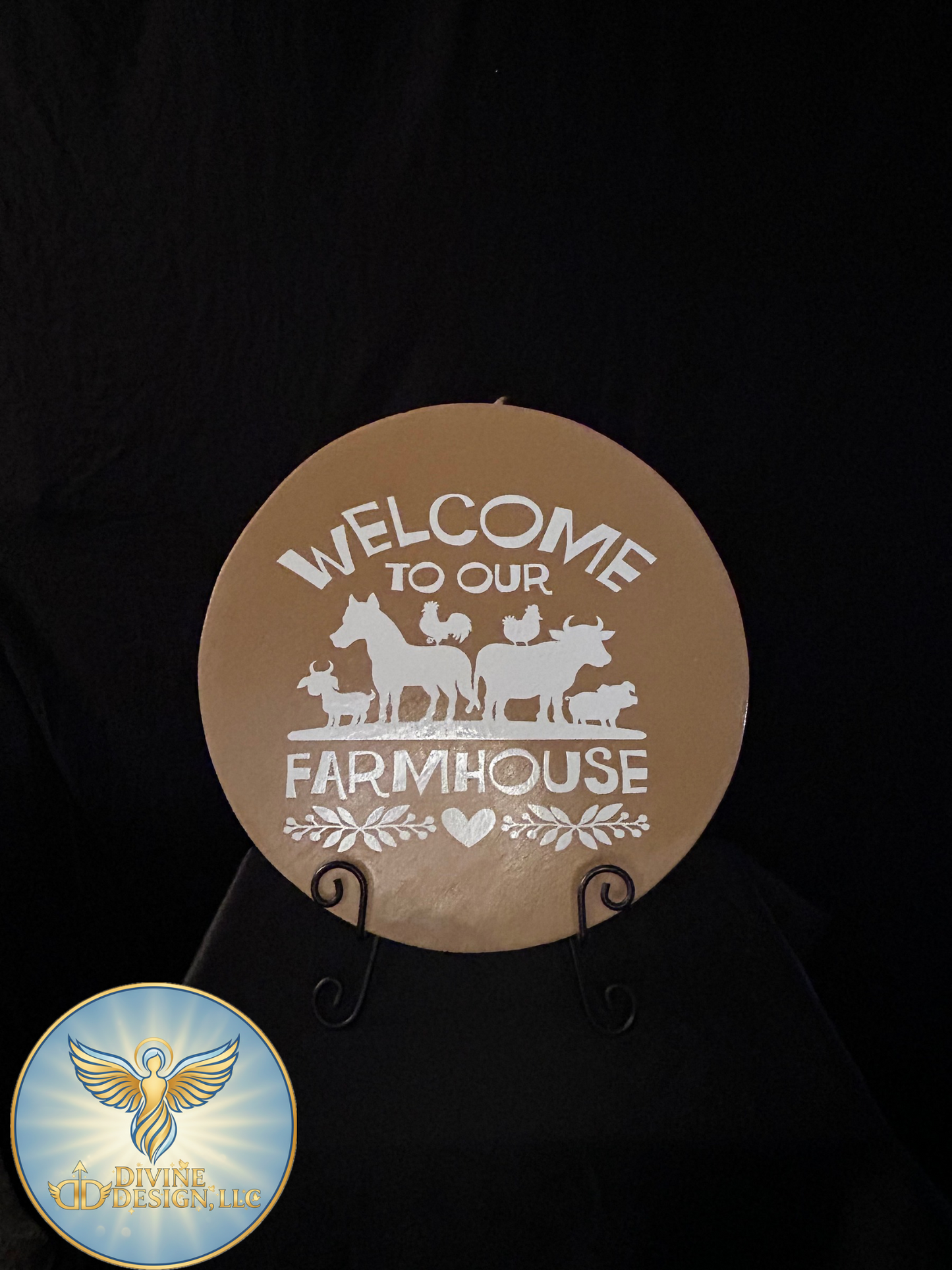 🐴 Welcome to Our Farmhouse – Rustic Round Sign 🐓🌾